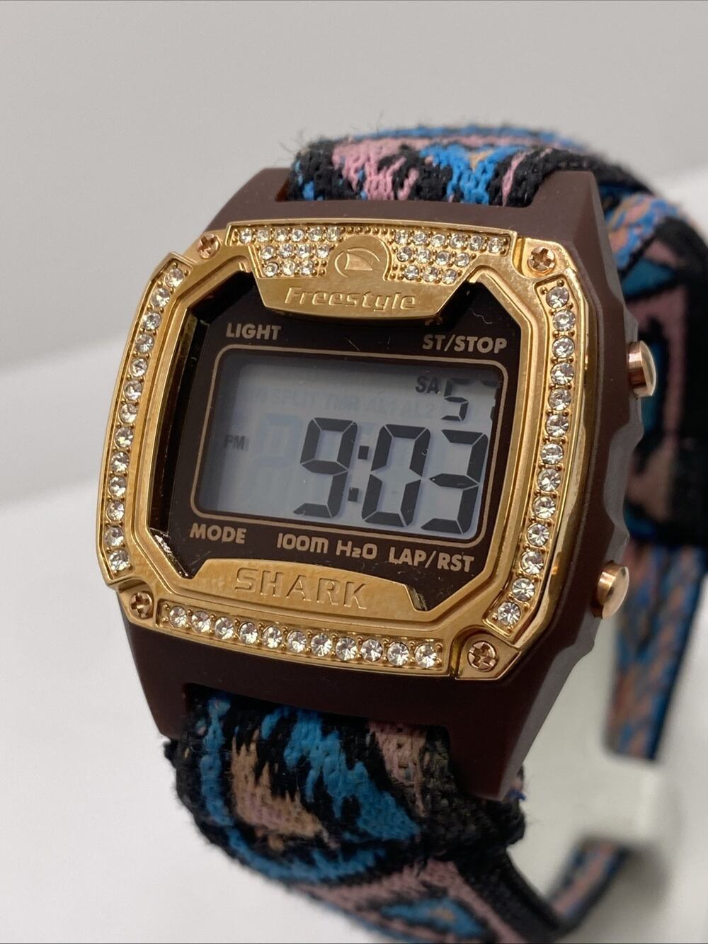 Freestyle Shark Rosegold Rhinestone Southwest Band Surfing Watch New Battery